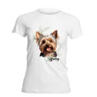 Névvel kérhető - Yorkshire terrier portré női póló