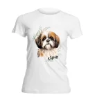 Névvel kérhető - Barna Shih tzu portré női póló