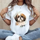 Névvel kérhető - Barna Shih tzu portré női póló