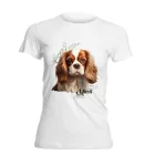 Névvel kérhető - Vörös Cavalier King Charles spániel portré női póló