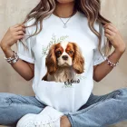 Névvel kérhető - Vörös Cavalier King Charles spániel portré női póló