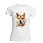Névvel kérhető - Shiba inu portré női póló