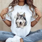 Névvel kérhető - Husky portré női póló