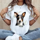 Névvel kérhető - Trikolor Basenji portré női póló