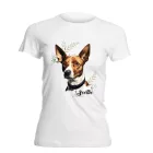 Névvel kérhető - Barna Basenji portré női póló