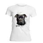 Névvel kérhető - Fekete Cane Corso portré női póló