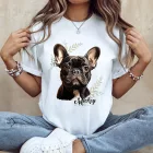 Névvel kérhető - Fekete francia bulldog portré női póló