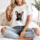Névvel kérhető - Fekete francia bulldog portré női póló