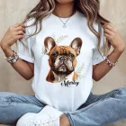 Névvel kérhető - Barna francia bulldog portré női póló