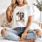 Névvel kérhető - Barna (dán) német dog portré női póló