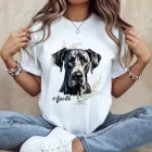 Névvel kérhető - Fekete (dán) német dog portré női póló