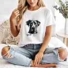 Névvel kérhető - Fekete (dán) német dog portré női póló