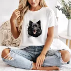 Névvel kérhető - Fekete Schipperke portré női póló