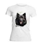 Névvel kérhető - Fekete Schipperke portré női póló