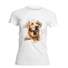 Névvel kérhető - Sárga Labrador Retriever portré női póló