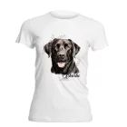 Névvel kérhető - Fekete Labrador Retriever portré női póló