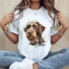 Névvel kérhető - Német drótszőrű vizsla portré női póló