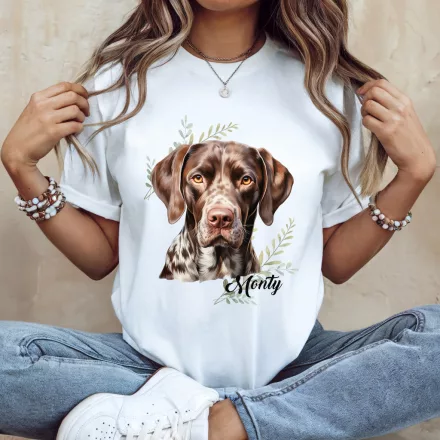 Névvel kérhető - Német rövidszőrű vizsla portré női póló