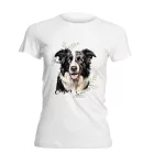 Névvel kérhető - Border Collie portré női póló
