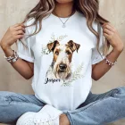 Névvel kérhető - Drótszőrű fox terrier portré női póló