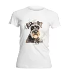 Névvel kérhető - Törpe schnauzer portré női póló