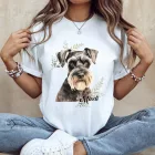 Névvel kérhető - Törpe schnauzer portré női póló
