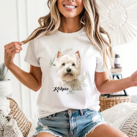 Névvel kérhető - Westie portré női póló