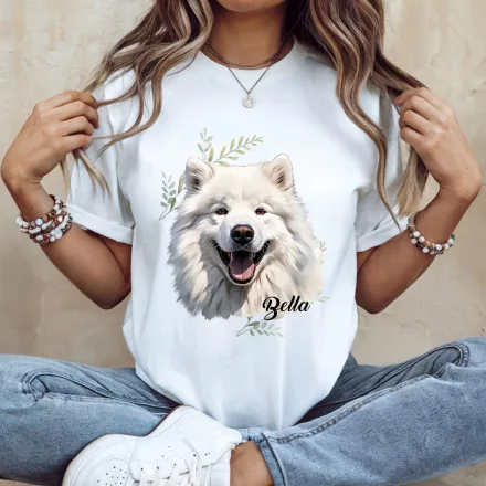 Névvel kérhető - Samoyed portré női póló