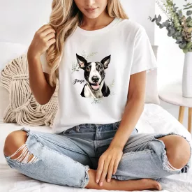 Névvel kérhető - Fekete bullterrier portré női póló
