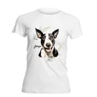 Névvel kérhető - Fekete bullterrier portré női póló