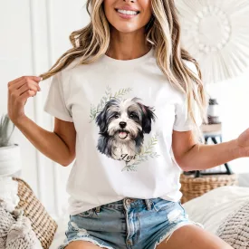Névvel kérhető - Szürke Havanese portré női póló