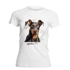 Névvel kérhető - Dobermann portré női póló