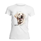 Névvel kérhető - Fehér labrador portré női póló
