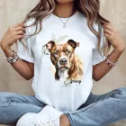 Névvel kérhető - Barna Amerikai Pitbull terrier portré női póló