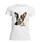 Névvel kérhető - Boston terrier portré női póló