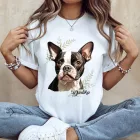Névvel kérhető - Boston terrier portré női póló