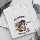Névvel kérhető Mókus mintás póló Ballagásra