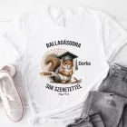 Névvel kérhető Mókus mintás póló Ballagásra