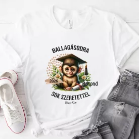 Névvel kérhető Maki mintás póló Ballagásra