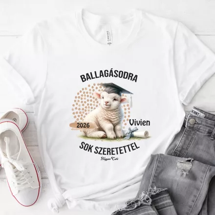 Névvel kérhető Bárány mintás póló Ballagásra