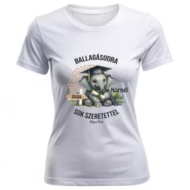 Névvel kérhető Elefánt mintás póló Ballagásra