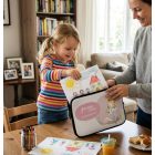 Személyre szabható - Tündéri Unikornis és a kislány mintás rajztartó