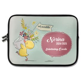   Személyre szabható - Kis kacsa egy vödör virággal mintás rajztartó