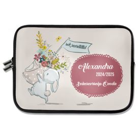   Személyre szabható - Kis nyuszi egy vödör virággal mintás rajztartó