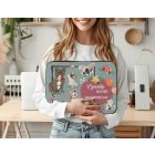 Személyre szabható - Tündéri virágos kutyák mintás rajztartó