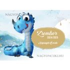 Személyre szabható - Aranyos kék sárkány mintás rajztartó