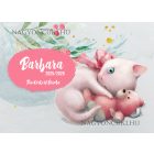 Személyre szabható - Cica macival mintás rajztartó