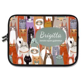   Személyre szabható - Cuki cica sorakozó mintás rajztartó