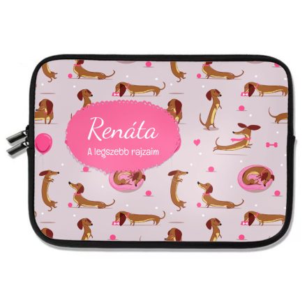 Személyre szabható - Édes kis tacsi mintás rajztartó