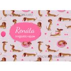 Személyre szabható - Édes kis tacsi mintás rajztartó